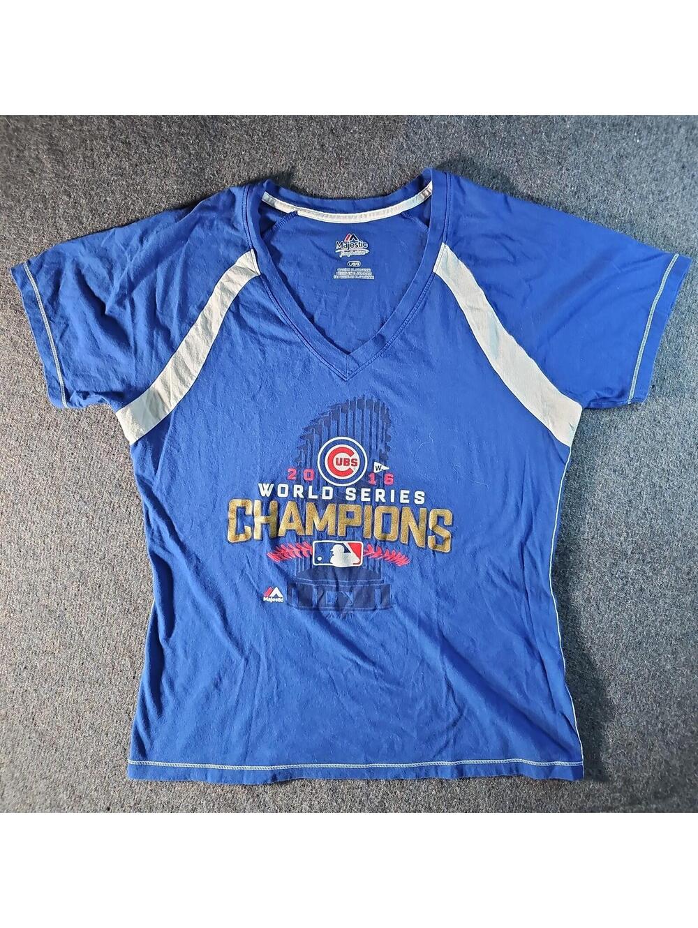 Majestic L Vneck 2016 World Series Champions Chicago Cubs
